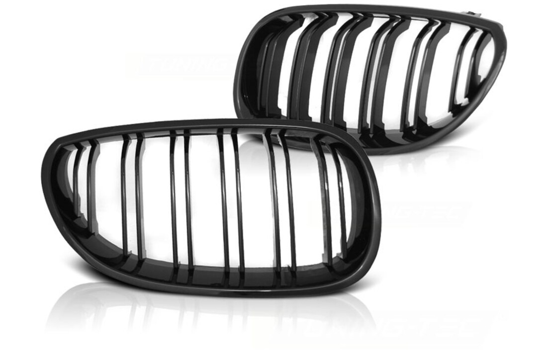 Grill geschikt voor BMW E60/E61 07 03-10 glanzend zwart dubbele stang M-Look