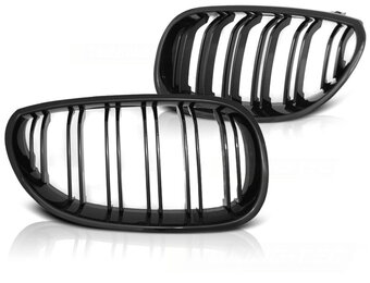 Grill geschikt voor BMW E60/E61 07 03-10 glanzend zwart dubbele stang M-Look