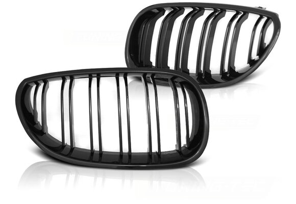Grill geschikt voor BMW E60/E61 07 03-10 glanzend zwart dubbele stang M-Look