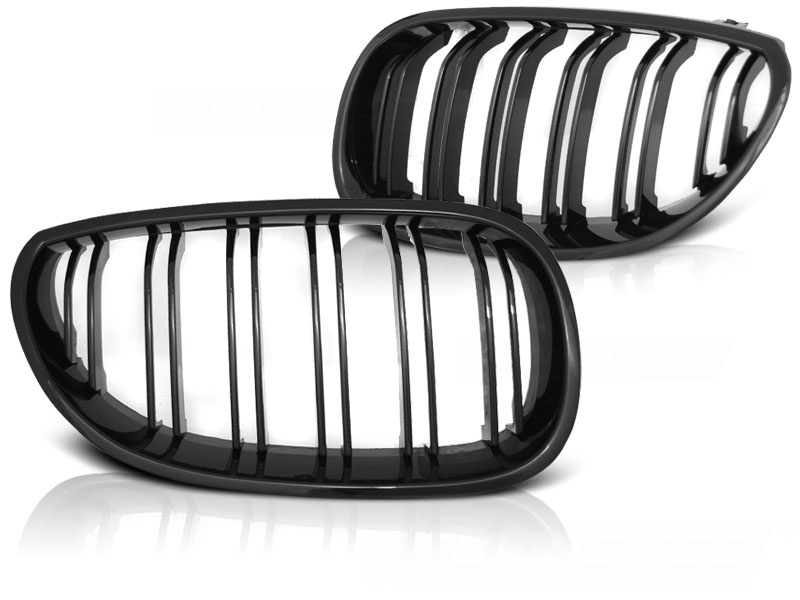 Grill geschikt voor BMW E60/E61 07 03-10 glanzend zwart dubbele stang M-Look