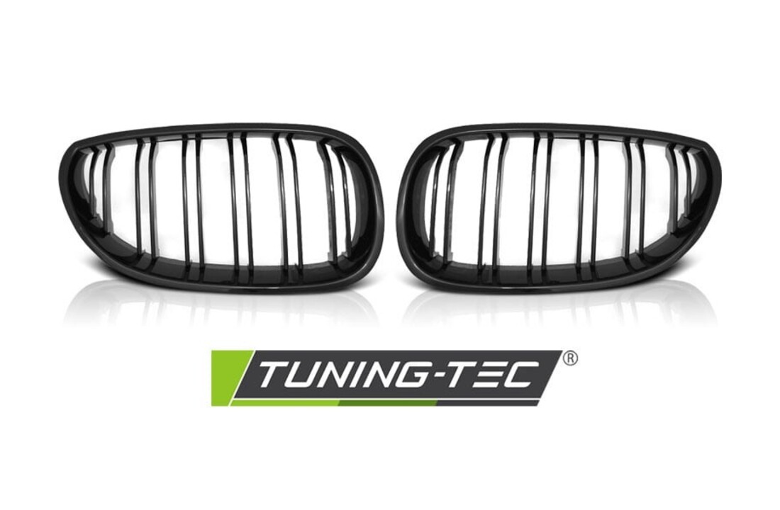 Grill geschikt voor BMW E60/E61 07 03-10 glanzend zwart dubbele stang M-Look