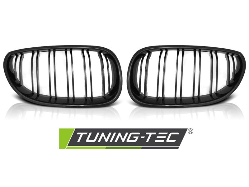 Grill geschikt voor BMW E60/E61 07 03-10 glanzend zwart dubbele stang M-Look