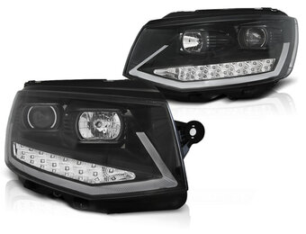 Koplampen dagrijlicht geschikt voor VW T6 15- zwart chroom LED DRL