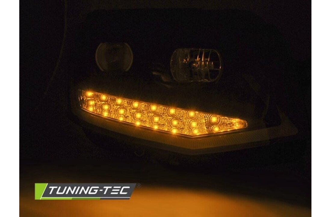 Koplampen dagrijlicht geschikt voor VW T6 15- zwart chroom LED DRL