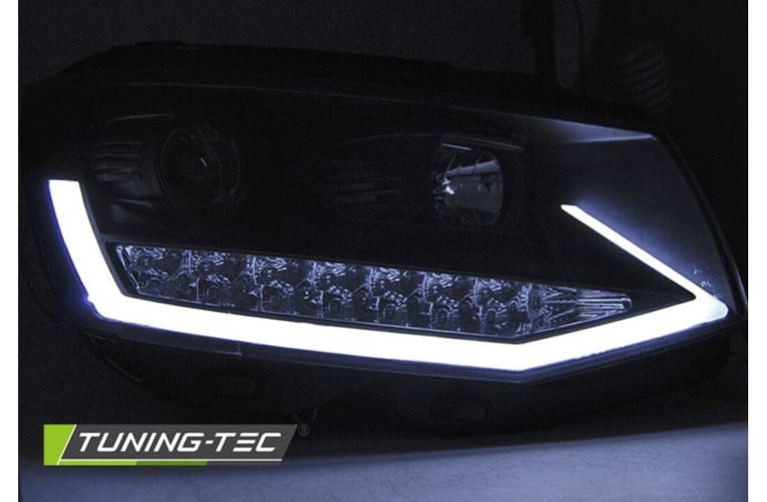 Koplampen dagrijlicht geschikt voor VW T6 15- zwart chroom LED DRL