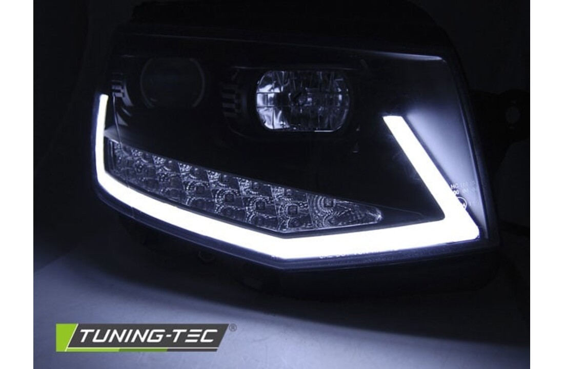 Koplampen dagrijlicht geschikt voor VW T6 15- zwart chroom LED DRL