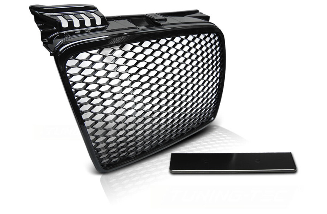 Grill geschikt voor AUDI A4 (B7) RS-STIJL 11 04-03 08 GLANZEND ZWART