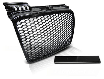Grill AUDI A4 (B7) RS-STIJL 11 04-03 08 GLANZEND ZWART