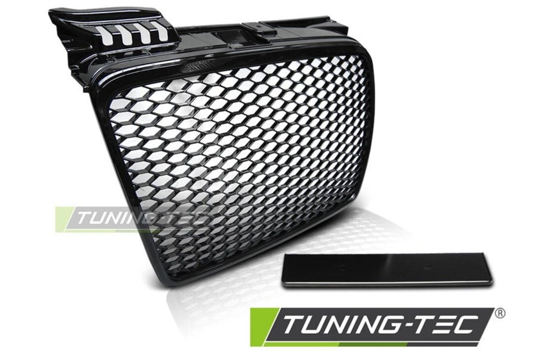 Grill geschikt voor AUDI A4 (B7) RS-STIJL 11 04-03 08 GLANZEND ZWART