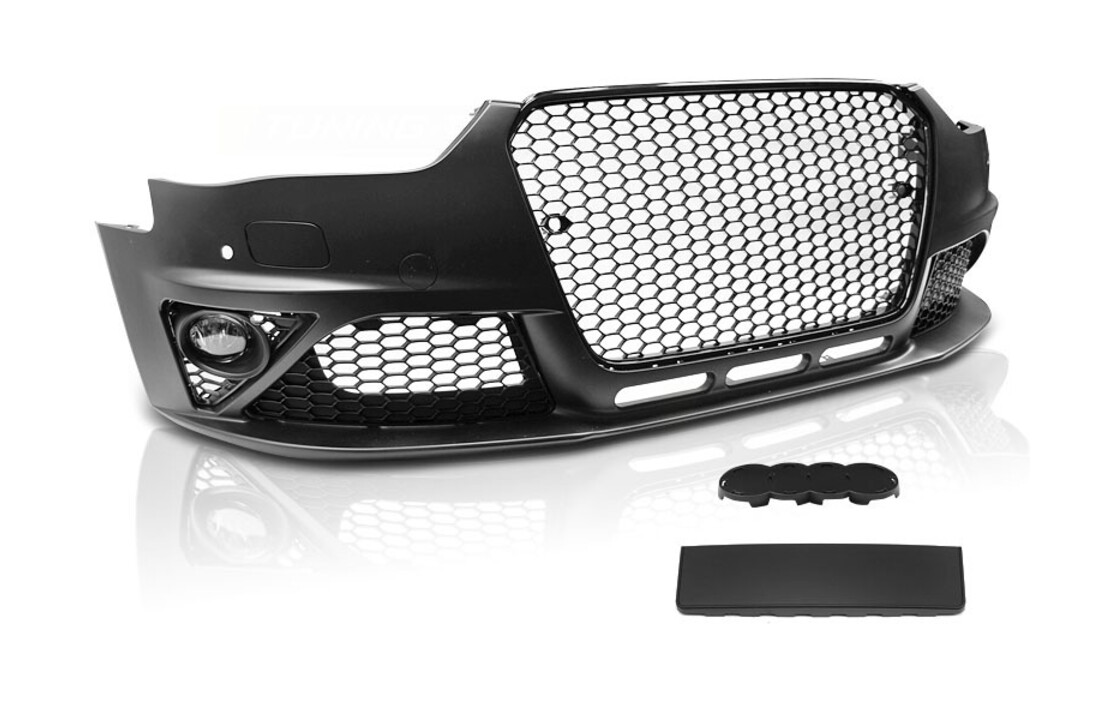 Tuning bumper geschikt voor AUDI A4 B8 12-15 RS STIJL ZWART PDC