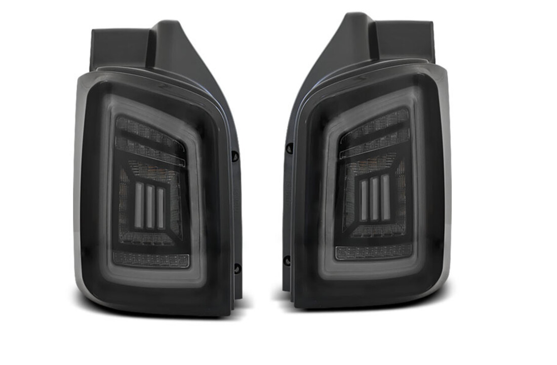 Achterlichten geschikt voor VW T5 04 03-09/10-15 smoke zwart wit LED