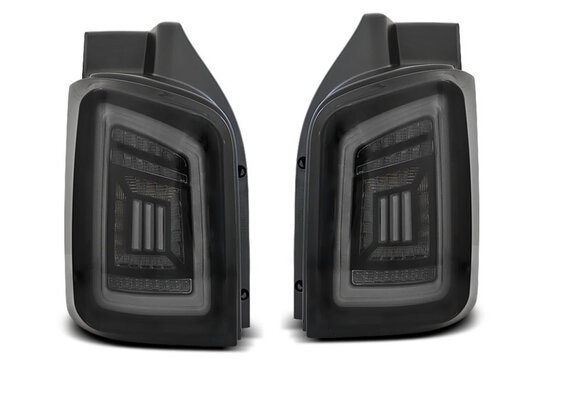 Achterlichten geschikt voor VW T5 04 03-09/10-15 smoke zwart wit LED