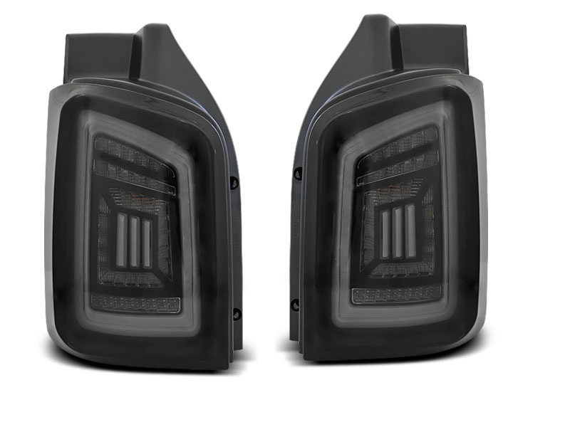Achterlichten geschikt voor VW T5 04 03-09/10-15 smoke zwart wit LED