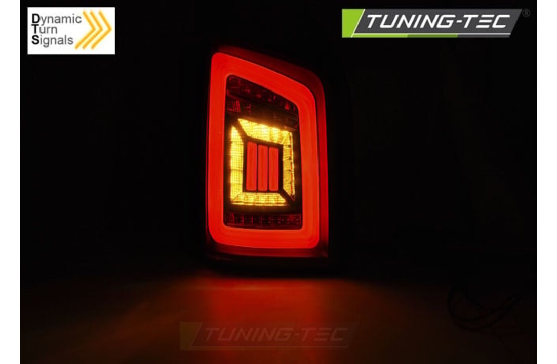 Achterlichten geschikt voor VW T5 04 03-09/10-15 smoke zwart wit LED