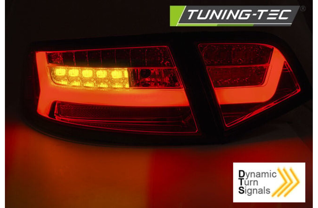 Achterlichten geschikt voor Audi A6 08-11 sedan rood smoke LED strip seq