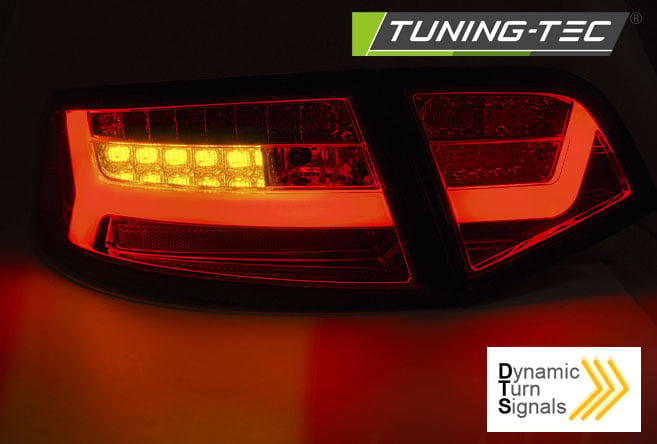 Achterlichten geschikt voor Audi A6 08-11 sedan rood smoke LED strip seq