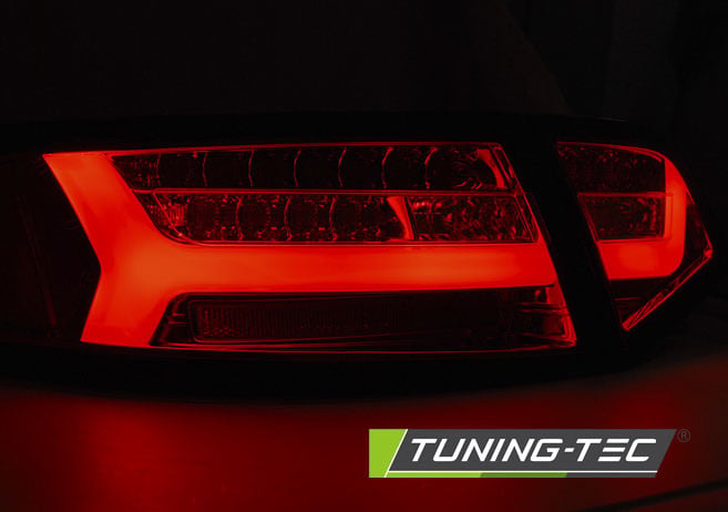 Achterlichten geschikt voor Audi A6 08-11 sedan rood smoke LED strip seq