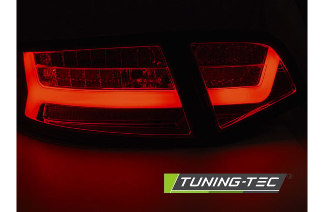 Achterlichten geschikt voor Audi A6 08-11 sedan rood smoke LED strip seq