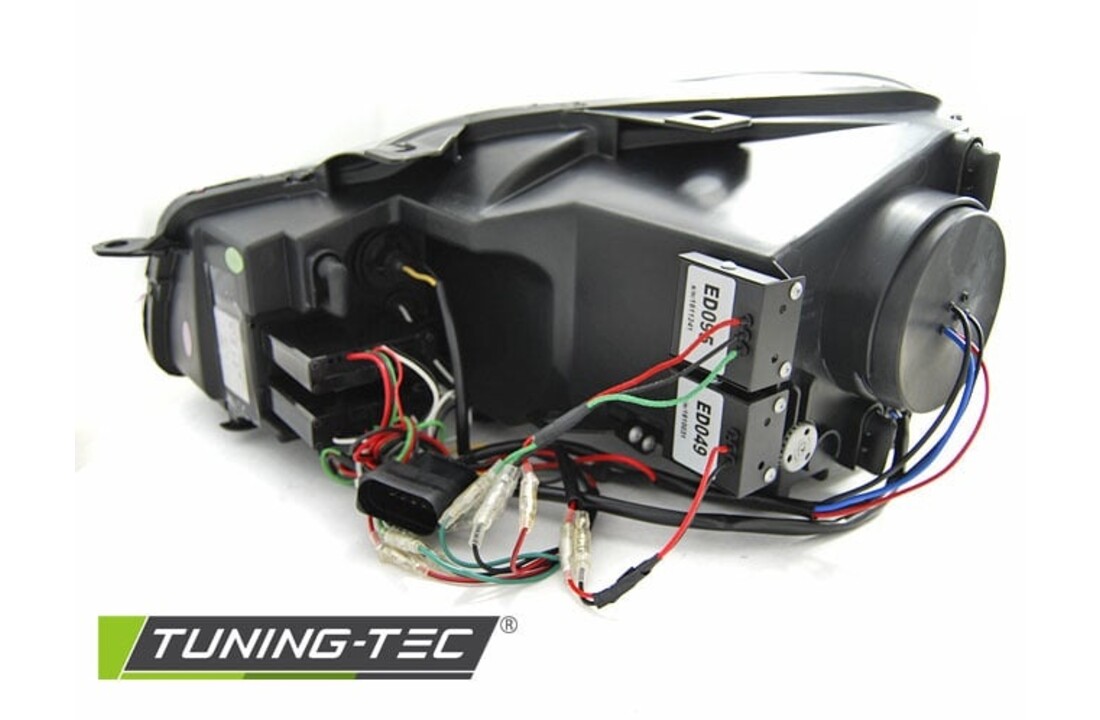 Koplampen dagrijlicht geschikt voor VW Golf 6 08-12 U-Type zwart rood line DRL