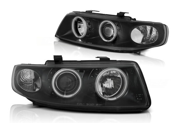 Koplampen geschikt voor Seat Leon/Toledo 04 99-08 04 Angel Eyes CCFL zwart