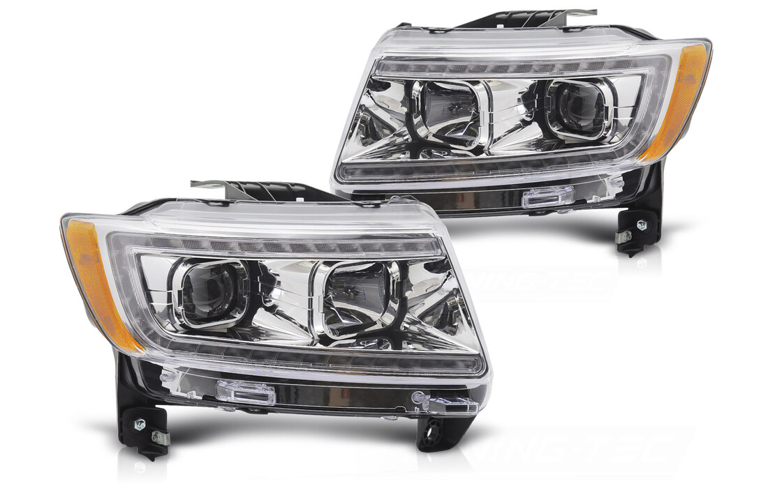 Koplampen Tube Light Chroom voor Jeep Grand Cherokee 2011-2013