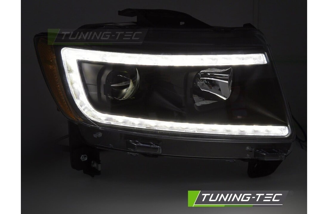 Koplampen Zwart met Tube Light voor Jeep Grand Cherokee 2011-2013