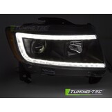 Koplampen Zwart met Tube Light voor Jeep Grand Cherokee 2011-2013
