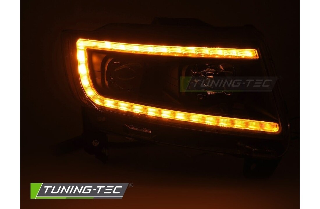 Koplampen Zwart met Tube Light voor Jeep Grand Cherokee 2011-2013