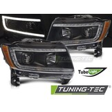 Koplampen Zwart met Tube Light voor Jeep Grand Cherokee 2011-2013