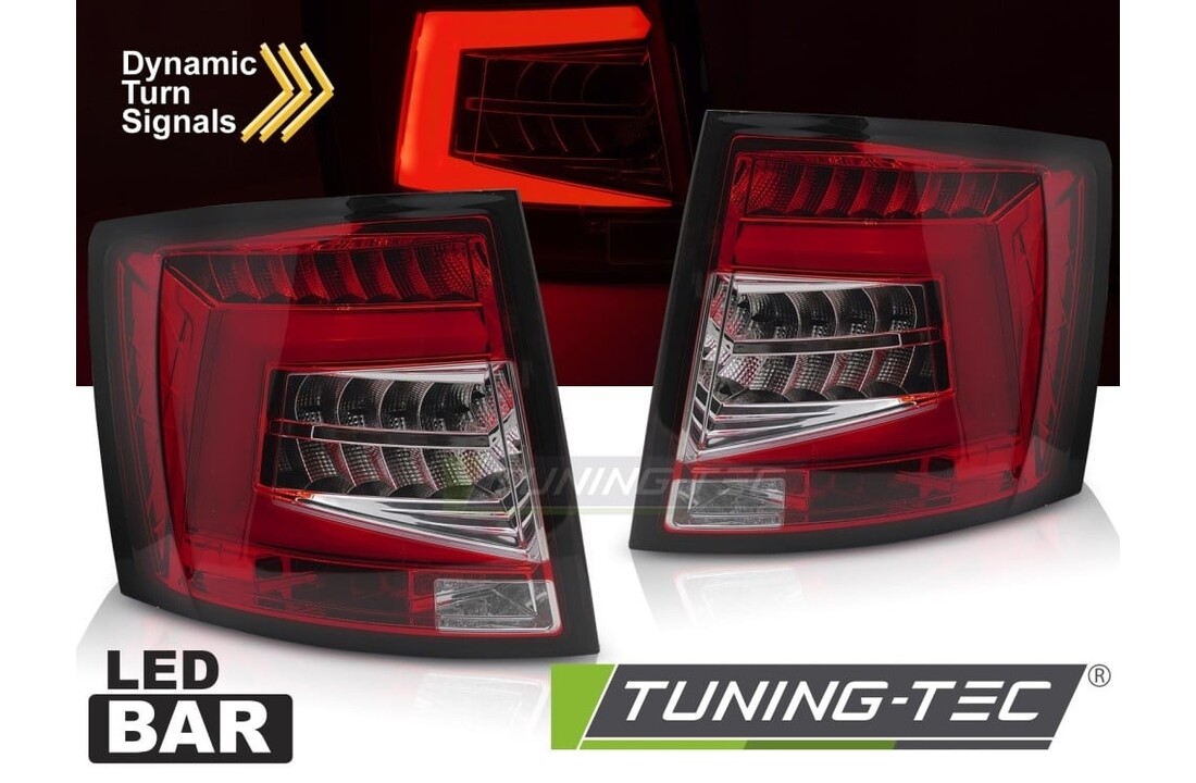 Achterlichten LED BAR Rood Wit geschikt voor Skoda Octavia III 16-20 Combi Dynamisch Knipperlicht