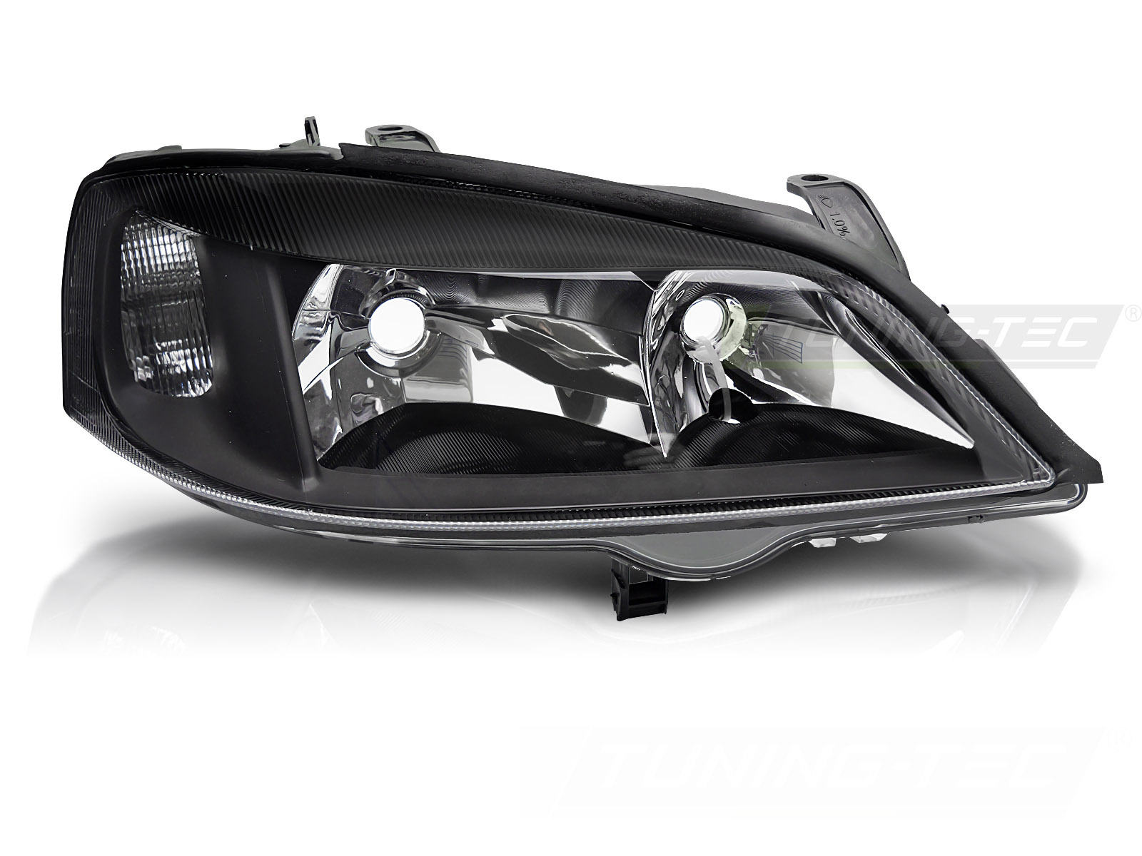 Koplamp Zwart Rechterzijde TYC geschikt voor Opel Astra G (97-04)