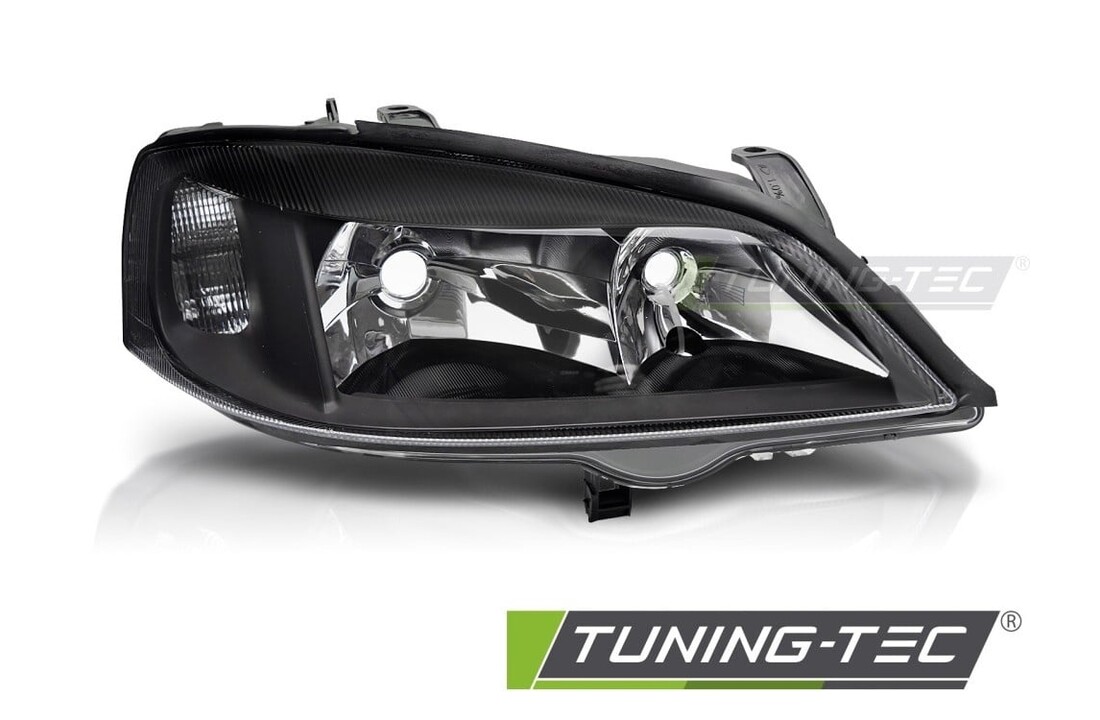 Koplamp Zwart Rechterzijde TYC geschikt voor Opel Astra G (97-04)