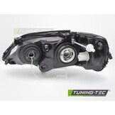 Koplamp Zwart Rechterzijde TYC geschikt voor Opel Astra G (97-04)