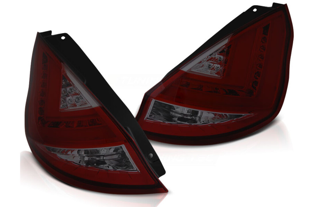 Achterlichten geschikt voor Ford Fiesta MK7 12-16 HB rood smoke LED strip