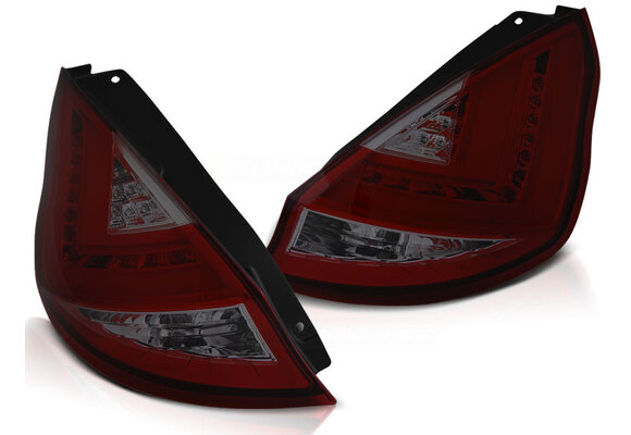 Achterlichten geschikt voor Ford Fiesta MK7 12-16 HB rood smoke LED strip