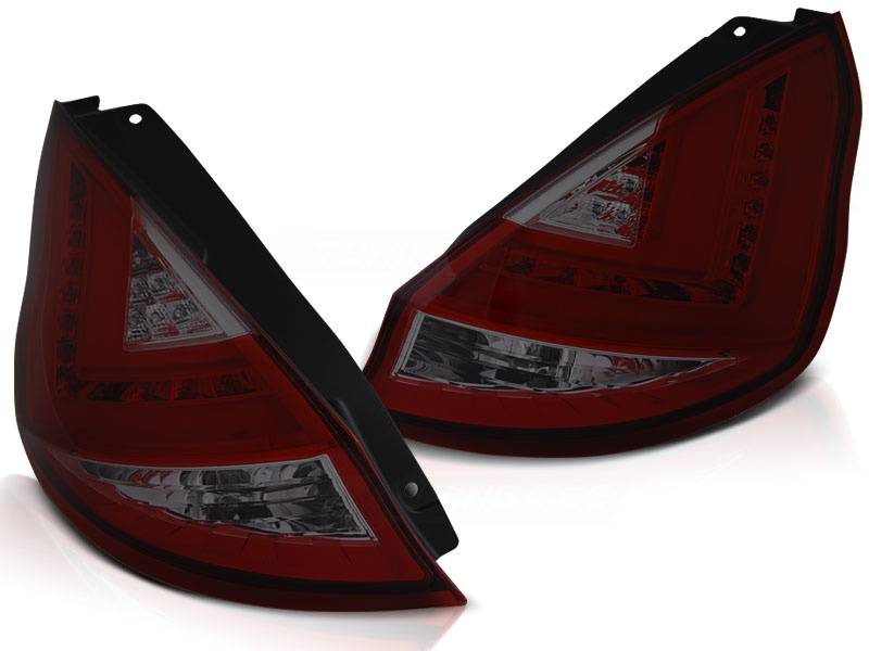 Achterlichten geschikt voor Ford Fiesta MK7 12-16 HB rood smoke LED strip