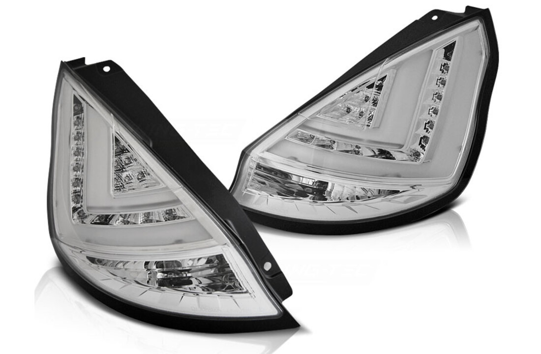 Achterlichten geschikt voor Ford Fiesta MK7 12-16 HB chroom LED strip