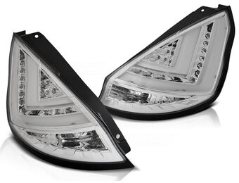Achterlichten geschikt voor Ford Fiesta MK7 12-16 HB chroom LED strip
