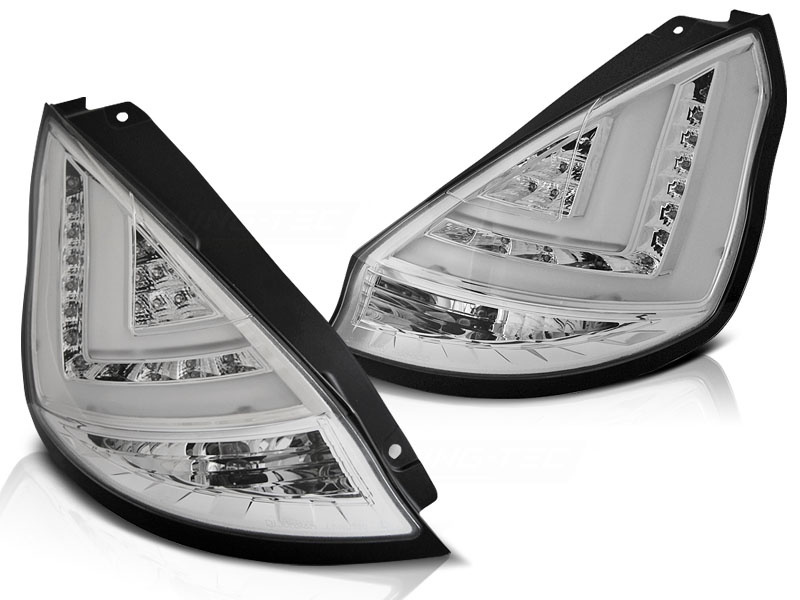 Achterlichten geschikt voor Ford Fiesta MK7 12-16 HB chroom LED strip