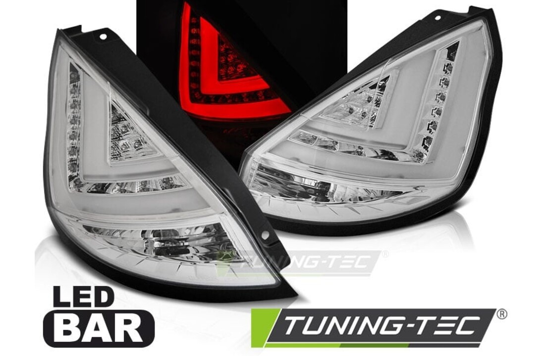 Achterlichten geschikt voor Ford Fiesta MK7 12-16 HB chroom LED strip