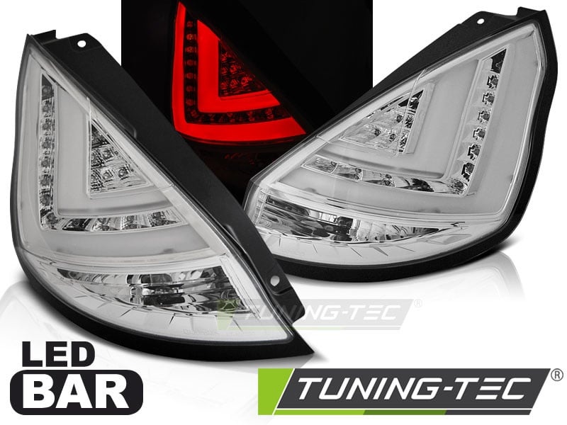 Achterlichten geschikt voor Ford Fiesta MK7 12-16 HB chroom LED strip