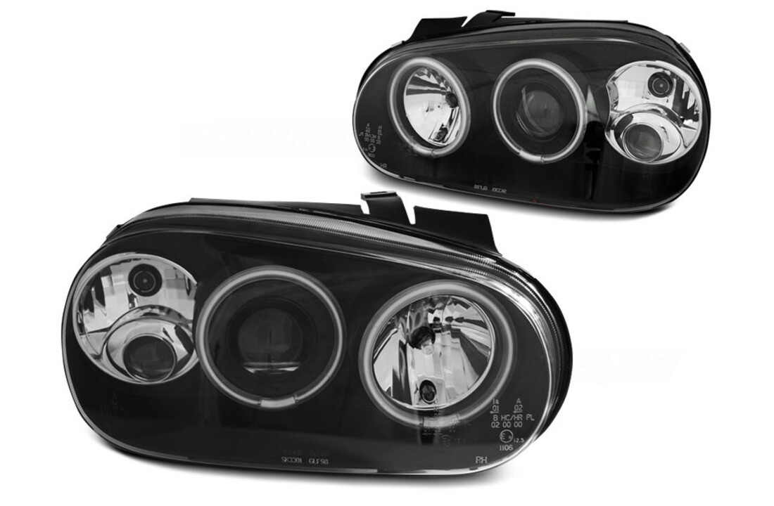 Koplampen geschikt voor VW Golf 4 09 97-09 03 Angel Eyes CCFL zwart