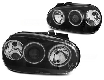 Koplampen geschikt voor VW Golf 4 09 97-09 03 Angel Eyes CCFL zwart