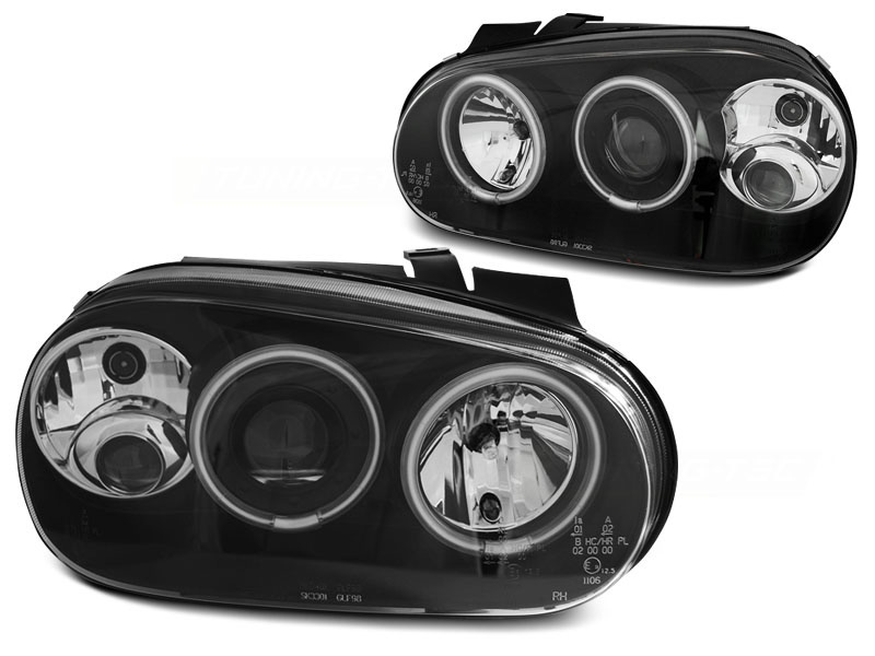 Koplampen geschikt voor VW Golf 4 09 97-09 03 Angel Eyes CCFL zwart