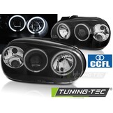 Koplampen geschikt voor VW Golf 4 09 97-09 03 Angel Eyes CCFL zwart