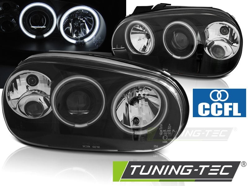 Koplampen geschikt voor VW Golf 4 09 97-09 03 Angel Eyes CCFL zwart