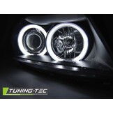 Koplampen dual halo rims geschikt voor BMW E90/E91 03 05-08 08 Angel Eyes CCFL zwart