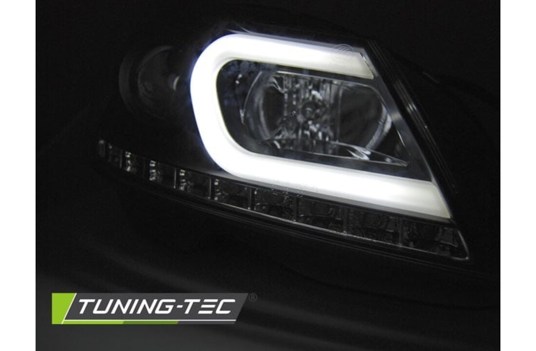 Koplampen met parkeerlicht geschikt voor Mercedes W204 11-14 zwart tube light