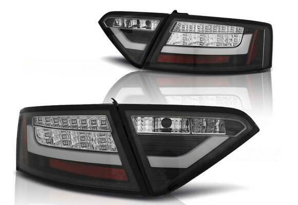 Achterlichten geschikt voor Audi A5 07-06 11 zwart LED strip