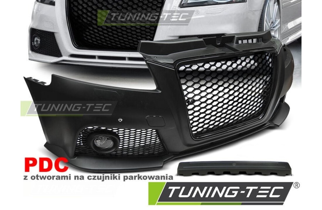 Tuning bumper geschikt voor AUDI A3 08-12 RS STIJL ZWART PDC